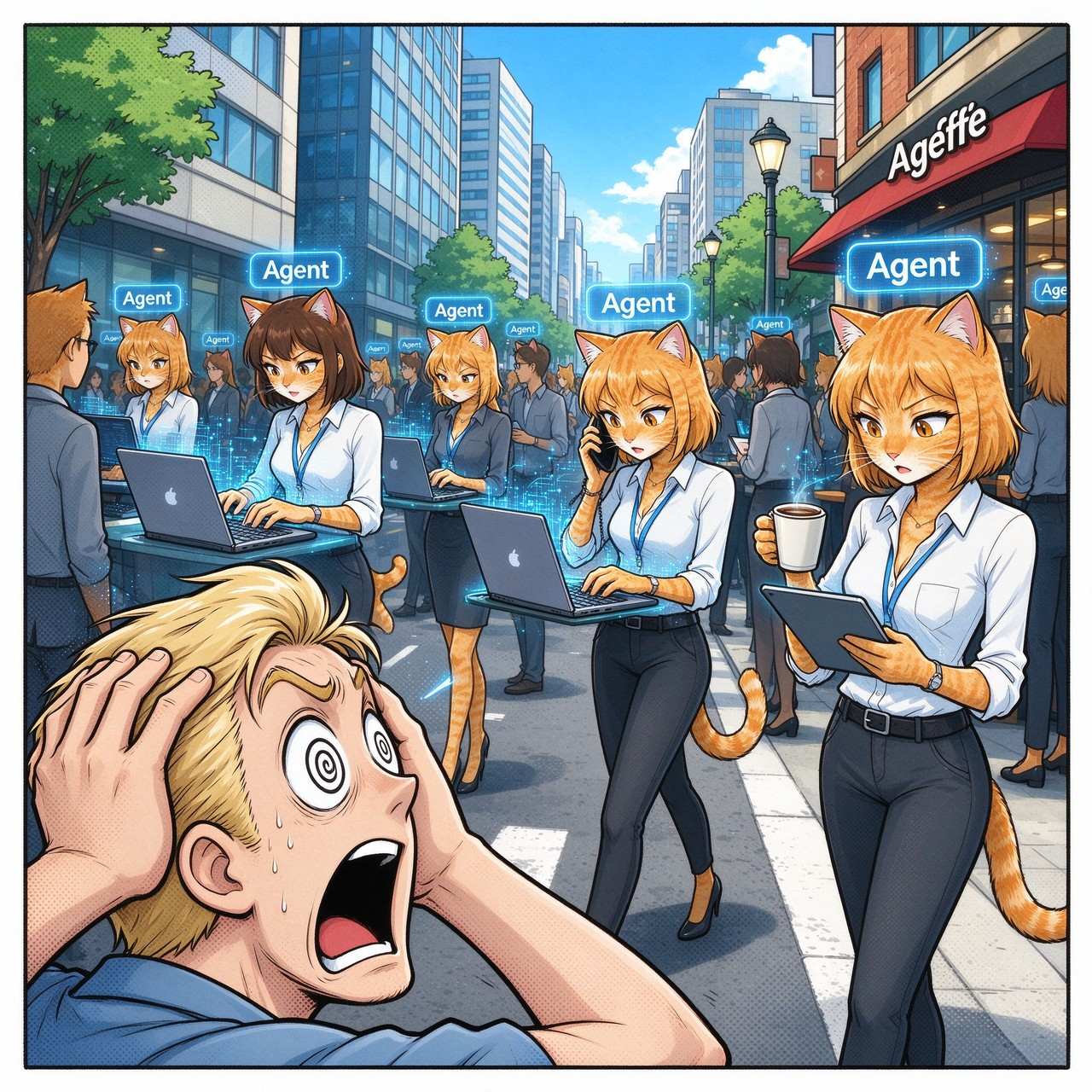 老外视角：满大街都是抱电脑的猫耳 Agent
