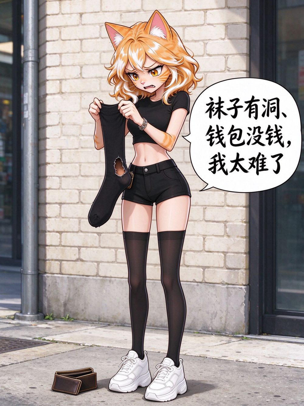 袜子有洞钱包没钱