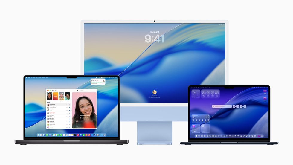 Mac 设备与 macOS 桌面（Apple 官方素材）
